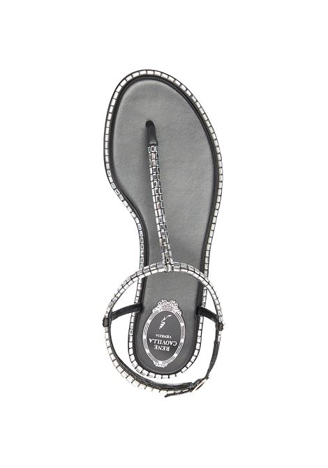 Sandali Bassi Diana Neri Con Strass e Perle RENE' CAOVILLA | C12377-010-R001V065